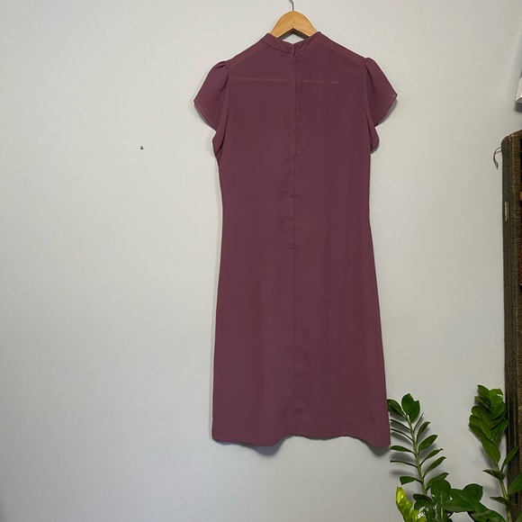 Vintage 1970s Sheer Mauve Purple Sheath Dress - Picture 3 of 5